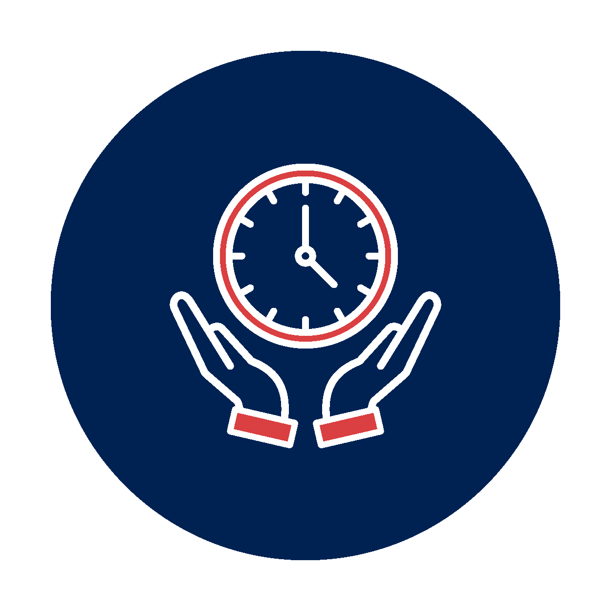 Hands presenting a clock.